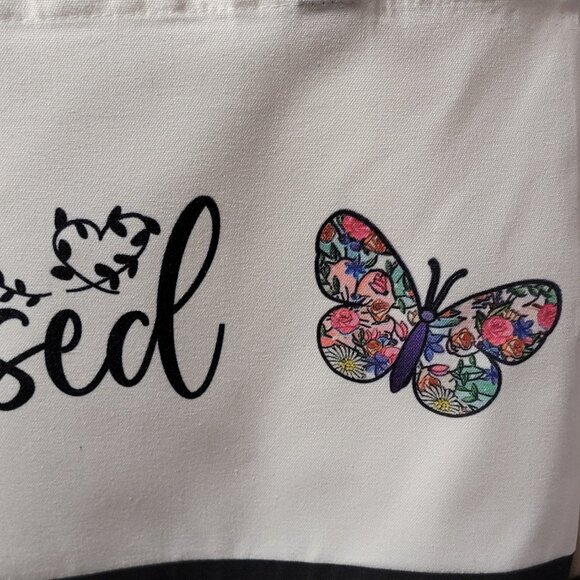 Be Blessed Butterfly Canvas Tote Bag - Picture 3 of 4